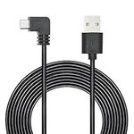 11FT 90 Degree Micro USB Power Cable, Right Angle Micro USB Dash Cam Charging Cord, for Car Dash Cam, Phones and Other Micro USB Devices Charging