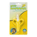 Baby Banana Yellow Banana Infant Toothbrush - Easy to Hold, Train Infants Babies and Toddlers for Oral Hygiene - Teether Effect for Sore Gums