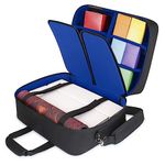 USA Gear XL Magic The Gathering MTG Deck Box Bag Travel Case - Large MTG Card Storage Bag with Padded Shoulder Strap, Customizable Interior, Weather Resistant - Fits Deck Boxes & Sleeved Cards - Blue