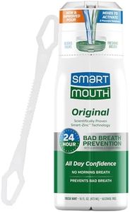 SmartMouth Original Activated Mouthwash for 24-Hour Bad Breath Protection Plus Tongue Cleaner, 16 Fluid Ounce