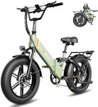 Jasion X-Hunter ST Foldable Electric Bike for Adults with 20'' Fat Tire,Up to 71 Miles Range Ebike,1400W Peak Motor,30+MPH E Bike,Full Suspension&Dual Hydraulic Disc Brakes Bicycles