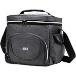 MIER Men’s Lunch Cooler Large Insulated Lunch Box Bag Meal Prep Lunchbox Coolers for Adult Men to Work Travel with Pockets and Shoulder Strap, 24 Can (15 Liter), Gray