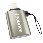 Sounce Lightning Male to 3.0 USB A Female OTG Adapter Compatible with iPad, iPhone 15, iPhone 14, iPhone 13 and other Series - Gold