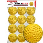 PowerNet Corbin Carroll Launch F-lite Ultra Light Dimpled Practice Balls for Pitching Machine | One Dozen Softball Size (F-lite Softballs Only - 1 Dozen)