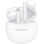 MIATONE - Wireless Bluetooth Headphones, Bluetooth 5.3 In-Ear Earbuds 50H Stereo Sound with Clear Calls, IPX7 Waterproof for Swimming (White)