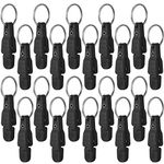 Honoson 20 Pieces Heavy Tension Snap Release Clips Padded Release Clips Trolling Clips with Key Ring for Weight Planer Board Offshore Kites Downrigger Fishing (Black)