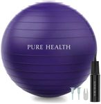 Pregnancy Ball Anti Burst for Birthing Labour Pre Natal Exercise Yoga Exercise Gym Ball - Eco Friendly Material Includes Pump (M (60-65cm), Purple)