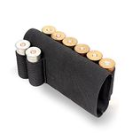 Buttstock Rifle Stock Shotgun Shell Cartridge Holder Cheek Rest Cartridge Ammo Holder Rifle Bullet Tactical Adjustable Remington 870 Savage Maverick 88 Pistol Grip Black 8 Round 12 Gauge Shell (black)