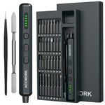 Mini Electric Screwdriver, 68 in 1 Precision Screwdriver Set with 64 Magnetic Bits, 5 Torque Settings, 4 LED Lights, Rechargeable Repair Tool Kit for Electronics, Phone, Camera, Laptop, Watch