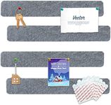 Felt Pin Boards Bar Strips for Walls Bulletin Board Removable with 24 Command Strips Memo Notice Boards as Classroom Office Decor, 4 Pack, 40 Push Pins