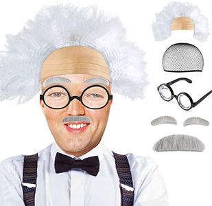 Beelittle Old Man Costume Mad Scientist Wig Set Albert Einstien Ben Benjamin Franklin Grandpa Costume