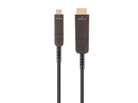 Monoprice USB 3.1 Type-C to HDMI Video Cable - 50 Feet - Black | 4K@60Hz, Fiber Optic, AOC, Transmits Up to 100 Feet, Gold Plated Connectors - SlimRun AV Series