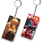 Replix Premium (Pack of 2) Anime Printed Long Keychain For Bike, Scooty, Car, Acrylic Keyholder (Demon Slayer 2)