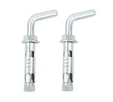 Lovely Mild Steel L-Hook Fastener Geyser Hook Hanger (10x100 mm, Silver) -Set of 2 Pcs