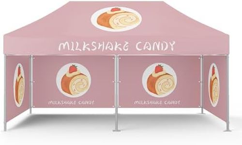 BillyPrint Custom Canopy Tent 10x20 with Logo, Personalized Pop Up Tent Packages for Trade Shows, Markets, Events, Quality Prints of Your Branding for Business Advertising (1 Full Wall + 2 Half Walls)