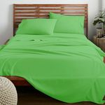 American Home Collection Queen Sheet Set - Ultra Soft Microfiber Queen Size Bed Sheets - Breathable, Wrinkle and Fade Resistant, Easy Care - 4 Piece Set (Queen, Lime Green)