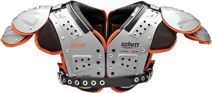 Schutt Sports Varsity XV HD QB/WR Shoulder Pad, Large,Black/Silver/Orange