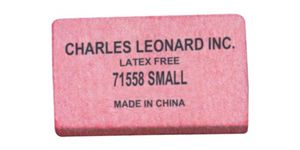 Charles Leonard Eraser, Synthetic, Latex Free, Block Shape, Small, Pink 80/Box (71558)