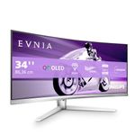 Philips Evnia 34M2C8600-34 Inch OLED WQHD Curved Gaming Monitor, 175 Hz, Ambiglow, HDR400, FreeSync Premium Pro, G-Sync Comp. (3440x1440, 0.1 ms GtG, HDMI, DisplayPort, USB-C, USB Hub) gray/white