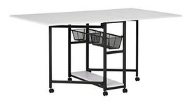 Studio Designs 13377 Mobile Storage, Fixed Height Fabric Cutting Table, Charcoal/White