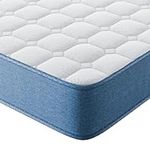 wowttrelax Small Double Mattress, 4ft Cooling Gel Memory Foam Mattress, Medium Firm, Breathable Supportive Pressure Relief and Soft Fabric with Skin-friendly Mattress, Blue White