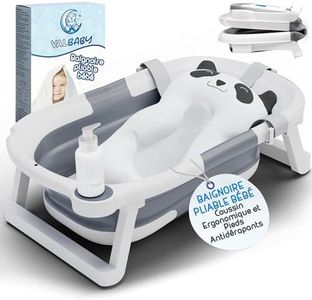 Baignoire Pliable pour Bébé avec Coussin Antidérapant en Forme de Panda – Design Portable pour la Maison et les Voyages - Benoire pour Bébé à Bain - Baignoire Pliante BB Facile à Nettoyer | VALBABY