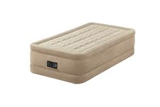 Intex Ultra Plush Raised Airbed with Fiber Technology and Built-in Pump (UK SPEC) #64456, Cream, Single/Twin