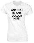 Hippowarehouse Personalised Womens Fitted Short Sleeve t-Shirt (Specific Size Guide in Description) White