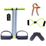 unitrim Double Spring Tummy Trimmer Yoga Chest Expander Rope Workout Pulling Exerciser Fitness Exercise Tube Sports Yoga .Hand Exerciser Grip Strengthener with Socks Free.(14 Inch Spring)