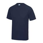 Just Cool Mens Performance Plain T-Shirt (2XL) (Oxford Navy)