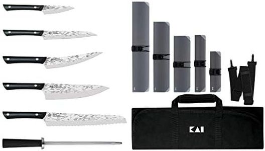 Kai PRO 7 Piece Culinary Knife Set, Kitchen Knife Set with Knife Roll, Includes 8" Chef's Knife, 3.5" Paring Knife, 6" Utility Knife, from The Makers of Shun