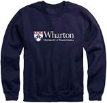 Ivysport University of Pennsylvania Classic Adult Crewneck Sweatshirt with Wharton Logo, Navy, X-Large