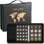 Ettonsun Coin Collection Book for Collectors, 260 LARGE Pockets Coin Collecting Storage Holder Album, Coin Collection Supplies Foreign Money Organizer Display Case for All Coins (Diam Less than 2.3")