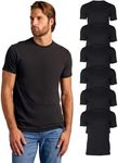 True Classic 6 Pack, Black, Men's Short Sleeve Crew Neck T-Shirt, X-Large