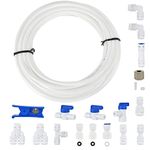Refrigerator Water Line Kit, CGELE Ice Maker Water Line Kit with 1/4" OD 39.4ft Water Line Reverse Osmosis Quick Connect Fittings Push To Connect Water Tube Fittings for Fridge Ice Maker