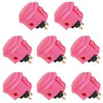 Sanwa 8 pcs OBSF-30 Original Push Button 30mm - for Arcade Jamma Video Game & Arcade Joystick Games Console (Pink) S@NWA