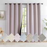 Pink Full Blackout Curtains for Girls Bedroom 84inch Length Long Thermal Insulated Ture Blackout Window Drapes for Nursery Living Room 52" wx 84" Grommet Top 2pcs