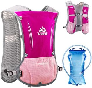 Azarxis Hydration Running Vest Backpack Pack 5L for Women and Men Jogging Trail Race Marathon Cycling Hiking (Rose Red with 1.5L Water Bladder)