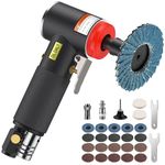 EYPINS Compressed Air Angle Die Grinder, Right Angle Air Die Grinder with 1/4"&1/8" Collets & 22PCS Discs Set, Mini Air Angle Sander Polisher Grinding Tool for Polish Grind Rust Removal