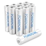 AAA Rechargeable Batteries, POWEROWL Rechargeable AAA Batteries 1000mAh High Capacity 1.2V NiMH Low Self Discharge Rechargeable AAA Battery, 12 Pack