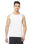 TRUEREVO Men's Light Weight Dryfit Sports Gym Vest with Reflective Details for Running, Gym & Training(191113WHT_XXL_White_XXL)