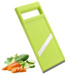 Vegetable Slicer Handheld Mandoline Food Slicer Stainless Steel Portable Vegetable Chip Maker for Kitchen Vegetable Fruits Potato Cheese Cucumber Carrot Quick Slice Uniform Slicing Knife, Green