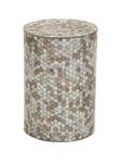 Deco 79 Mother of Pearl Geometric Handmade Mosaic Accent Table, 14" x 14" x 20", Multi Colored