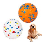 2Pack Dog Ball Toys Indestructible Dog Toys Balls Rubber Dog Balls Interactive Toy Teething Dog Balls Durable Solid Interactive Ball for Small Medium Large Dog Puppy Water Jump Fetch Play (Two)