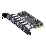 NFHK 7 Ports PCI-E to USB 3.0 HUB PCI Express Expansion Card Adapter 5Gbps for Motherboard