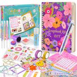 Girls Gifts 6-12 Year Old, ZapWhiz Scrapbook Kit for Teen Girl Gifts, Art and Crafts Toys for Girls 4-12, DIY Journal Kit for Girls Toys, Diary Supplies for 6 7 8 9 10 11 12 Year old Girls Gift Ideas