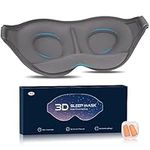 Aosun Sleep Mask, Eye Mask, Soft and Comfortable New 3D Blackout Sleep Eye Mask for Travel, Meditation, Sleep Masks for Men and Women (Grey)