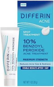 Differin Acne Spot Treatment with 10% Benzoyl Peroxide, Maximum Strength OTC Acne Treatment, Fast Acting Spot Treatment for Face, 1 oz