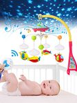 UNIH Baby Crib Mobile with Lights and Music, Moon and Stars Projection for Infant