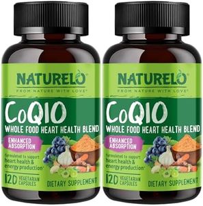 NATURELO Whole Food CoQ10 Supplement, 120 Vegetarian Capsules, 2 Pack